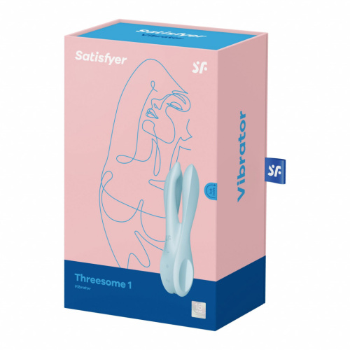 Satisfyer Threesome 1 - Клиторальный вибратор, 14 х 5.6 х 3.6 см (голубой)